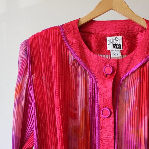 Vintage Jackets & Blazers - Vintage 80's Pink Funky Blazer